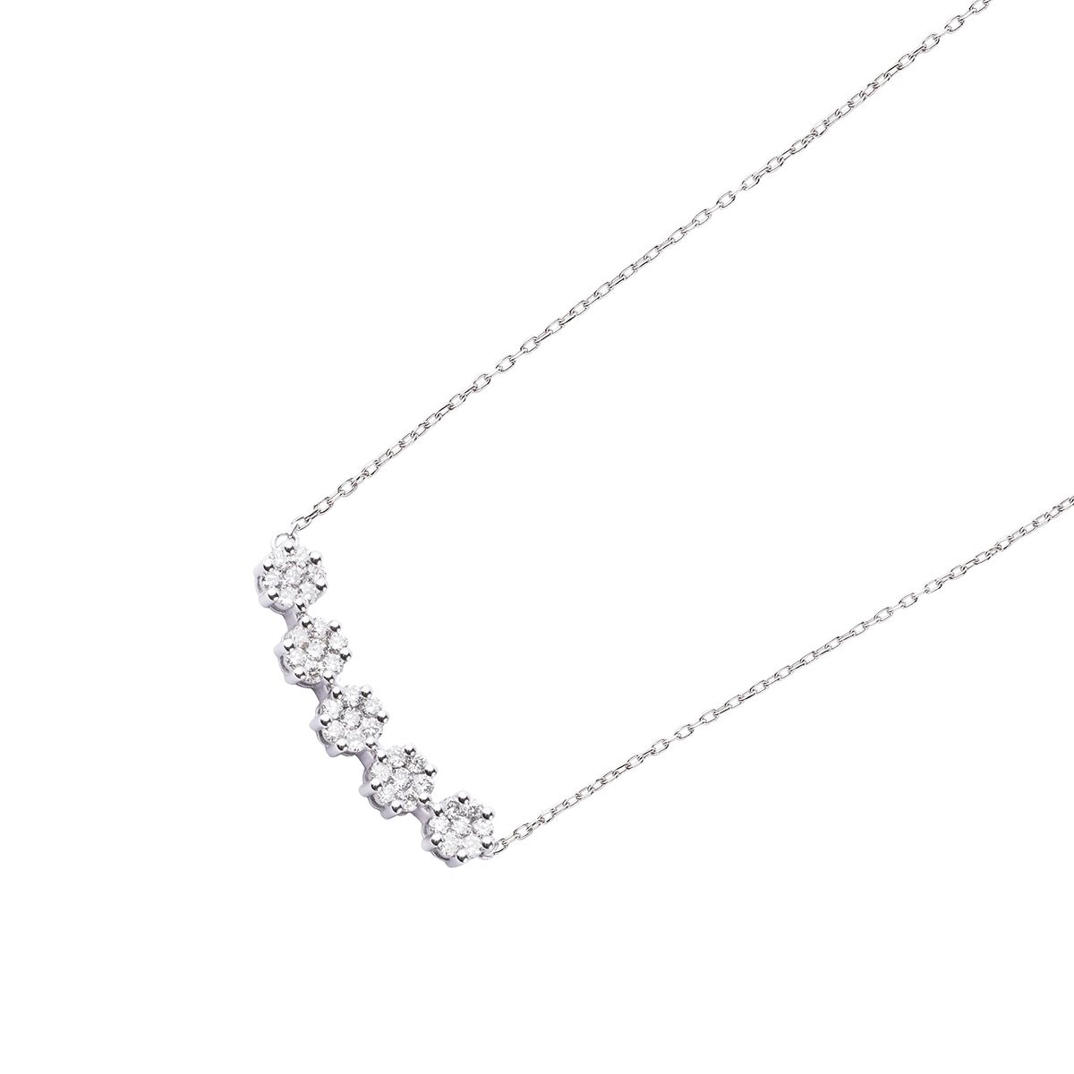 JB JOYAS BARON - Collar de Oro 18kt con Diamantes de 34Pts SI/H Totales Corte Brillante