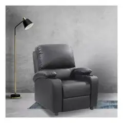 GENERICO - Bergere Sillón Reclinable Olimpo Marca Idetex Cuero Sintético Negro