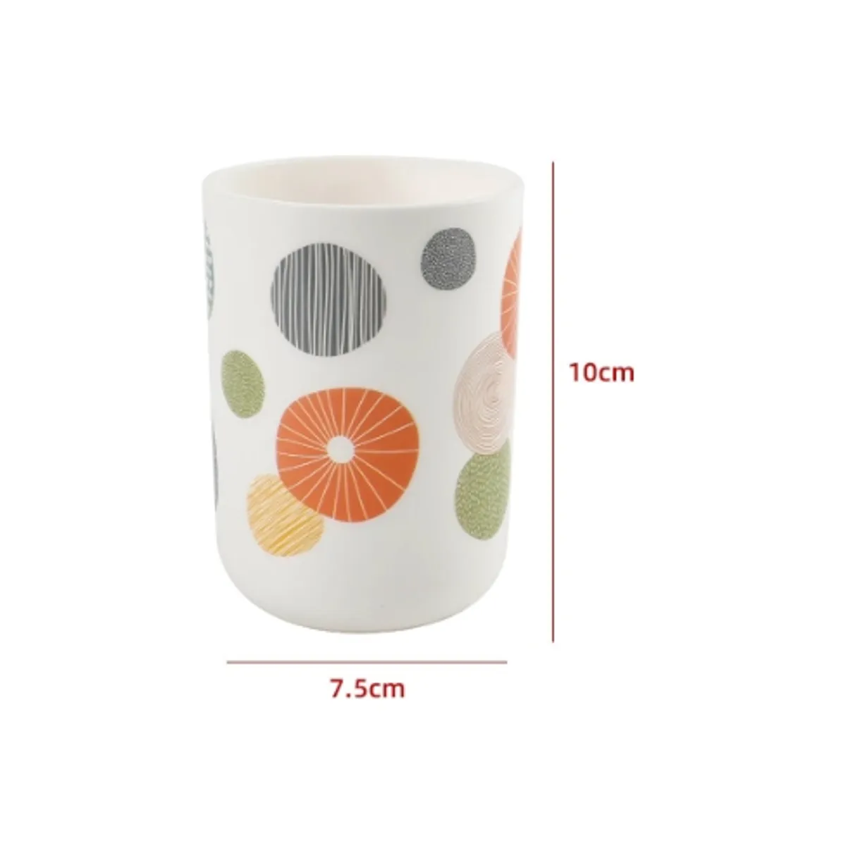 GENERICO - Vaso De Baño Cilindro Estampado Diseños Naranja 10X75CM