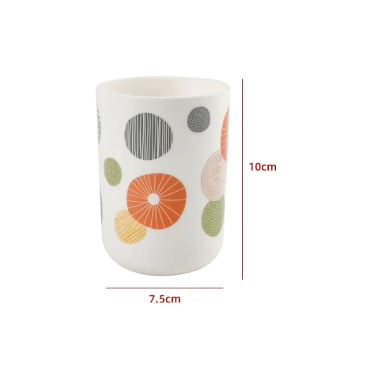 GENERICO - Vaso De Baño Cilindro Estampado Diseños Naranja 10X75CM