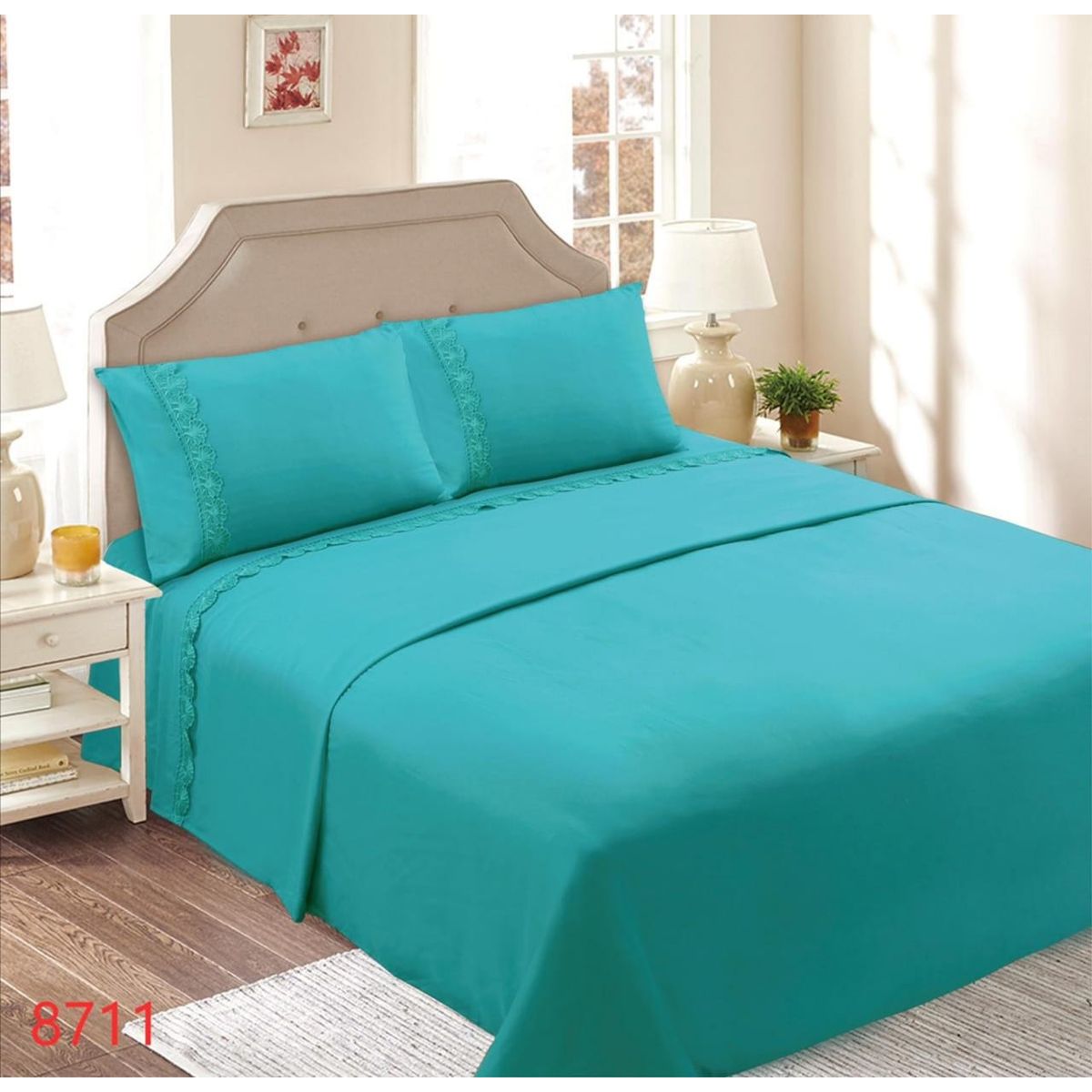 GENERICO - Set Sabanas 2 Plazas 144 Hilos Hemosos Diseños verde