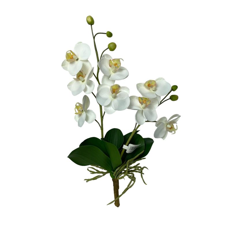 COREL - Flor Orquidea Chica Con Hojas 30cm Realista