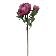 COREL - Flor Decorativa Peonia Con Botón Rosa Oscuro 54cm