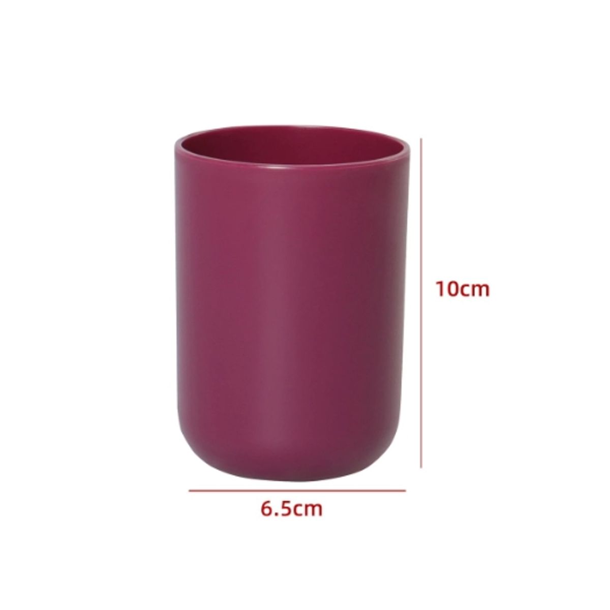 GENERICO - Vaso De Baño Cilindro Color Burdeo 10X65CM