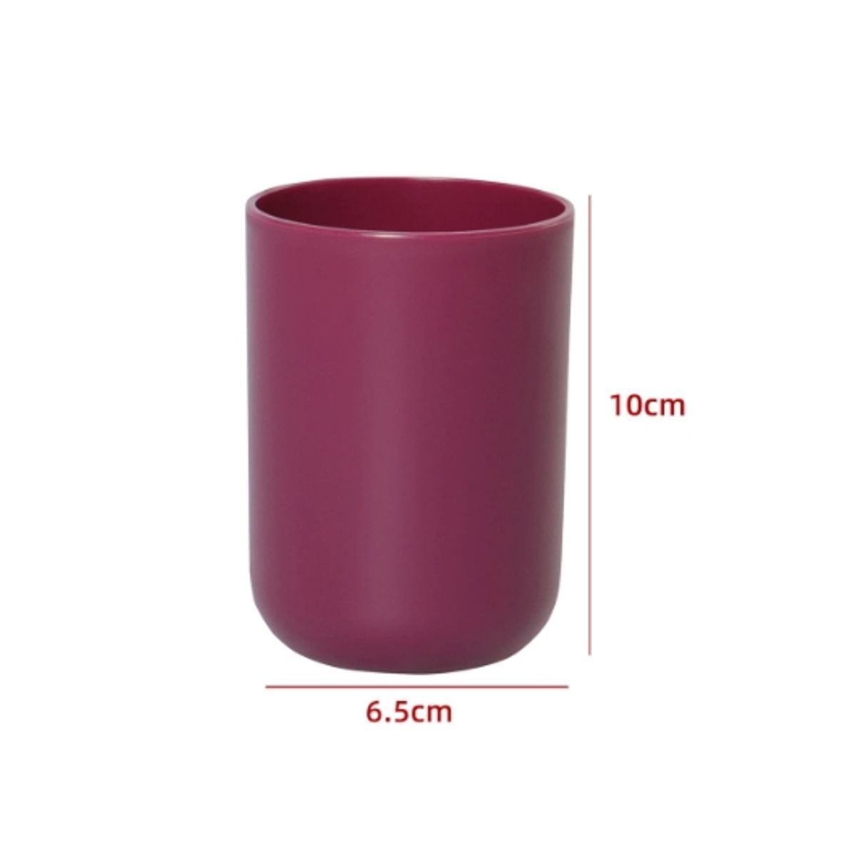 GENERICO - Vaso De Baño Cilindro Color Burdeo 10X65CM