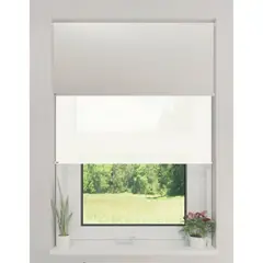 GENERICO - Cortina Roller Doble Blackout Sunscreen 150x200 BLANCA