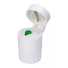 GENERICO - Contenedor, Cortador Y Moledor De Pastillas 4 En 1