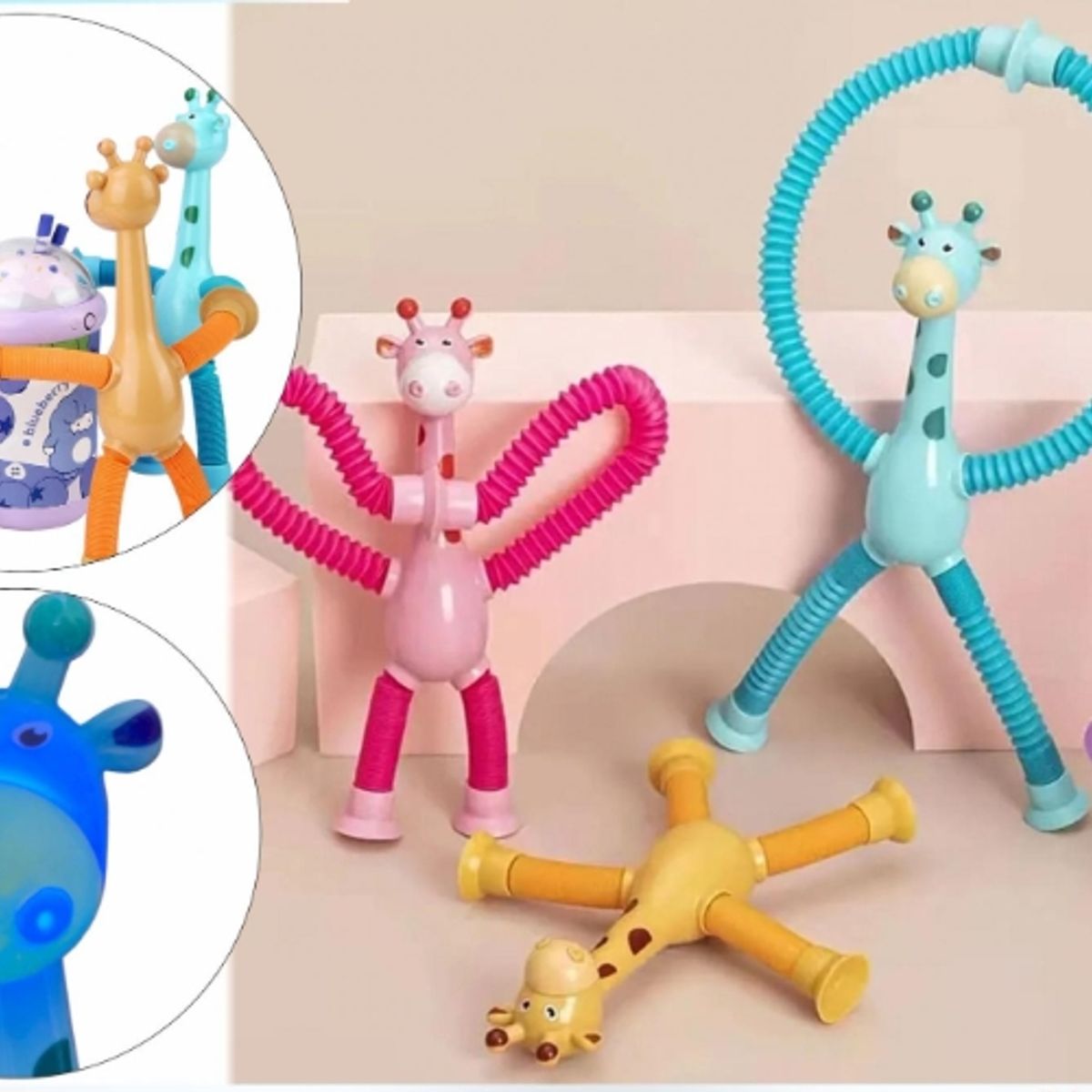 GENERICO - Pack 12 Juguetes Sensorial De Jirafa Tubo Extensible