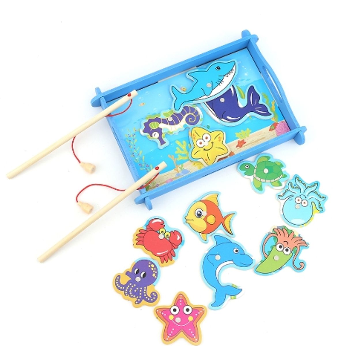 GENERICO - Pesca Azul Juguete De Madera