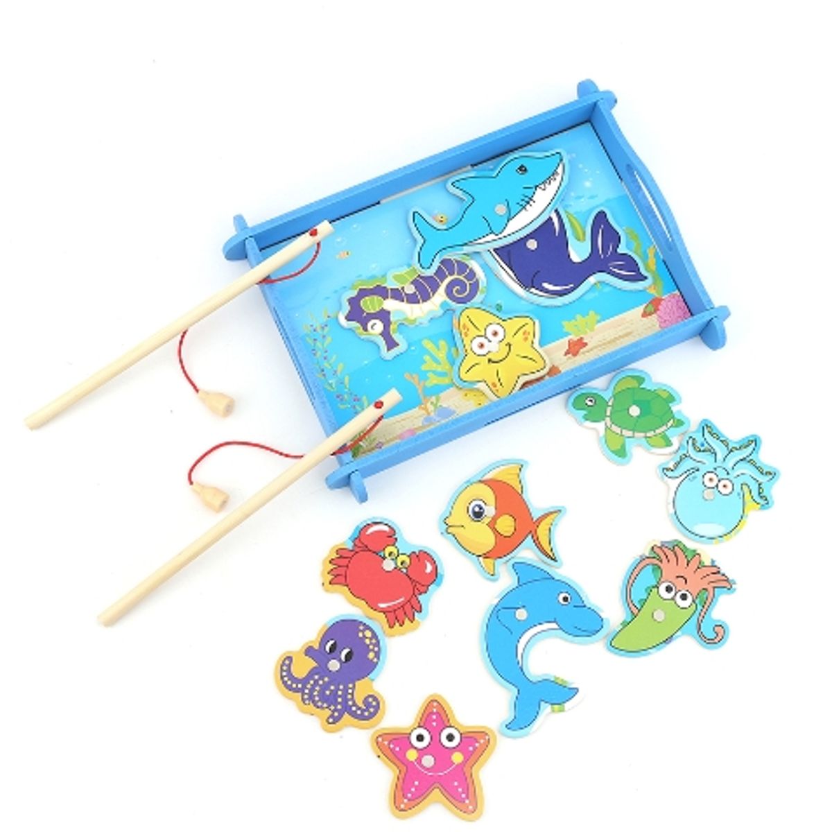 GENERICO - Pesca Azul Juguete De Madera