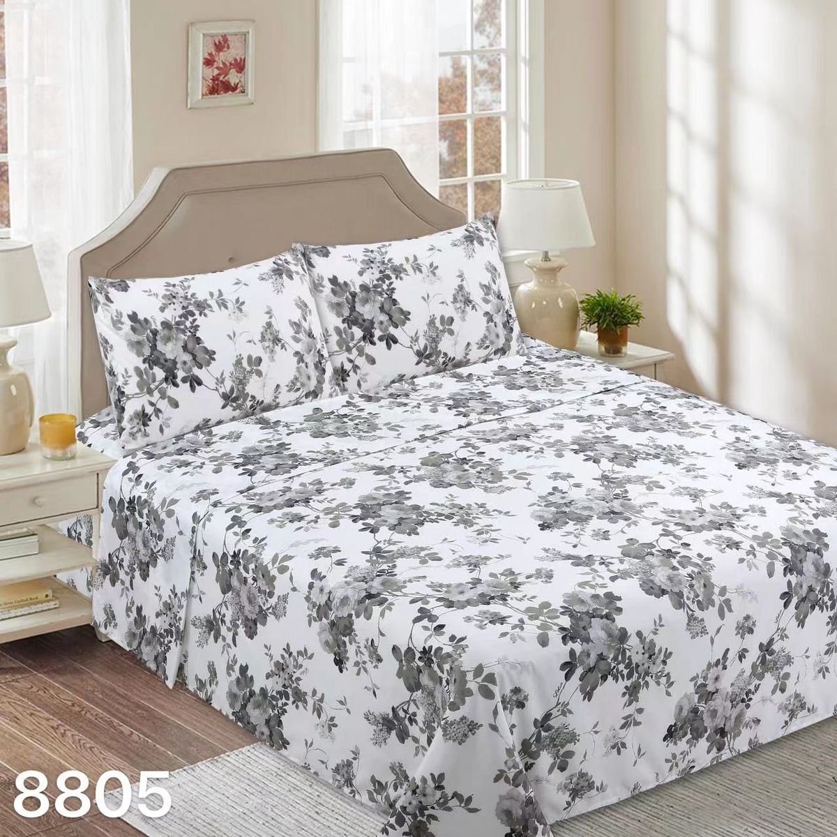 GENERICO - Set Sabanas 2 Plazas 144 Hilos Hemosos Diseños