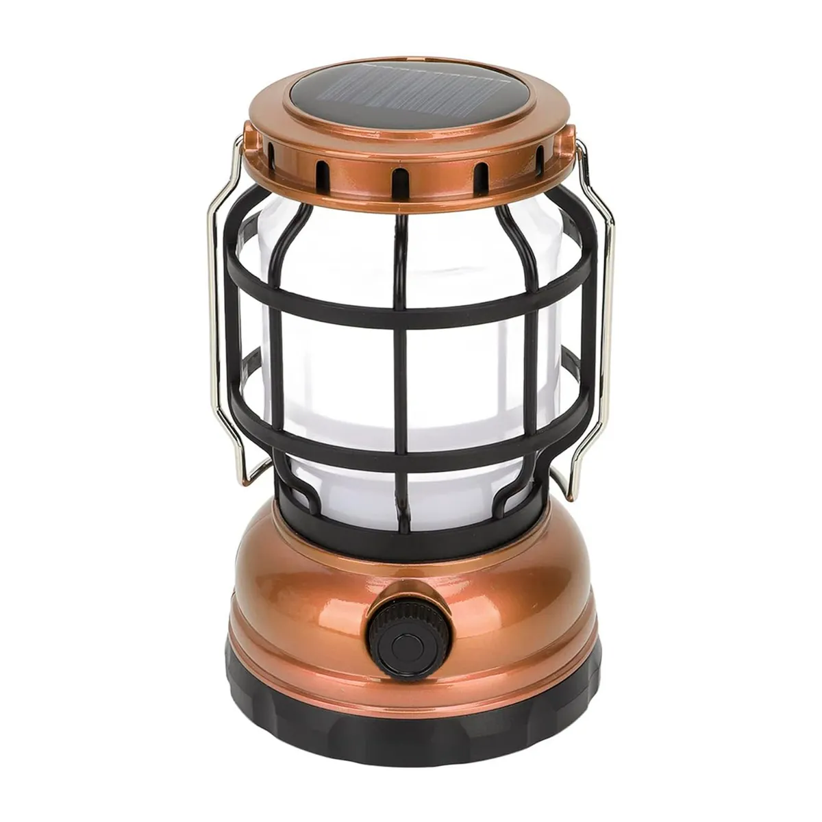 HB IMPORTACIONES - Lámpara Portátil de Camping Recarga SolarUSB Cobre