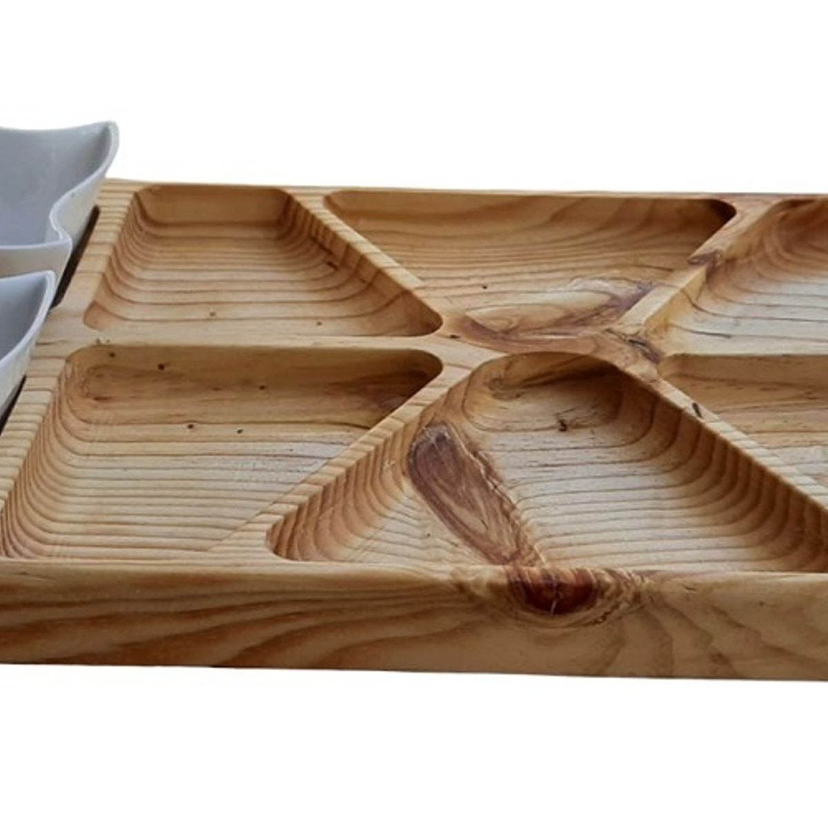 GENERICO - Tabla de aperitivo con 2 pocillos