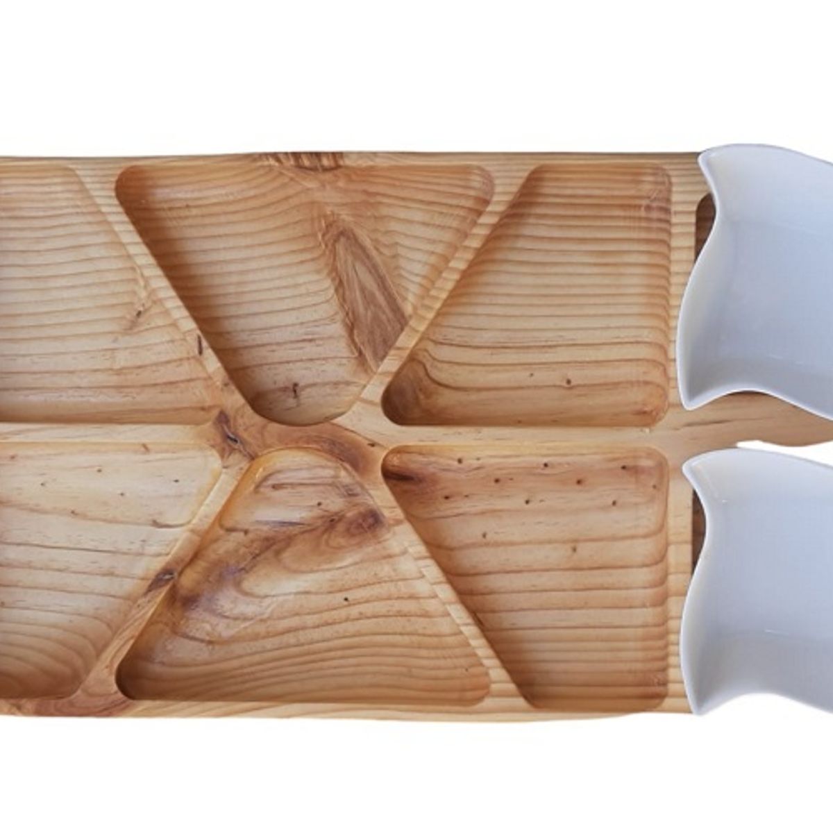 GENERICO - Tabla de aperitivo con 2 pocillos