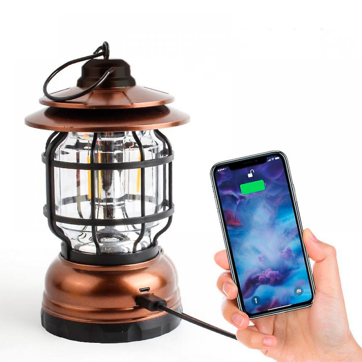 HB IMPORTACIONES - Lámpara Portátil de Camping Recargable USBSolar Retro