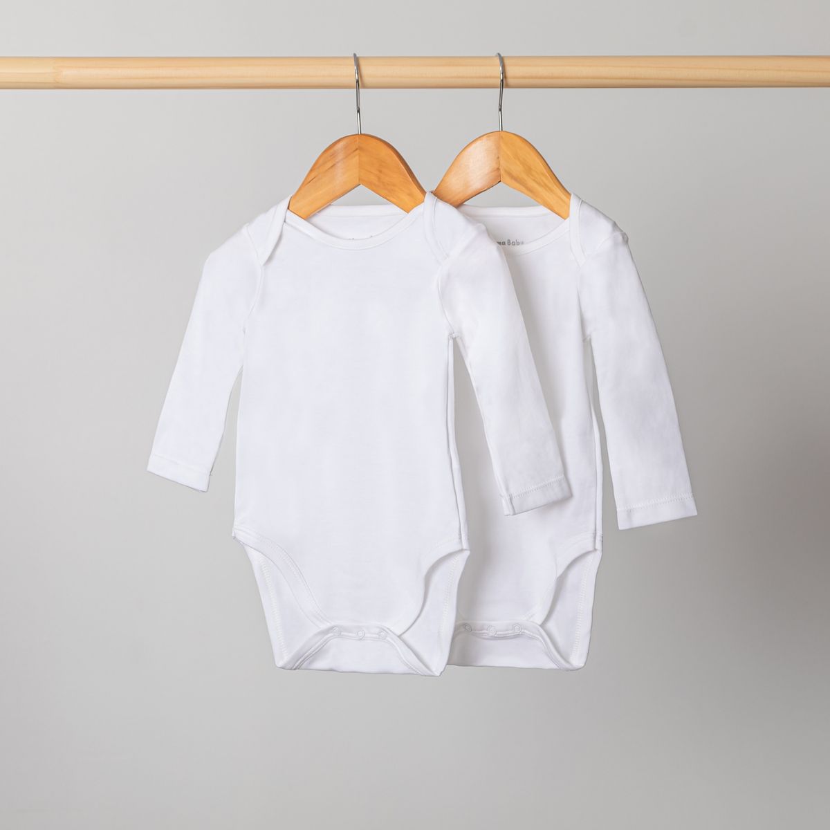 PIMMALU - Pack 2 Bodys Manga Larga Bebés Blacos Algodón Pima Peruano