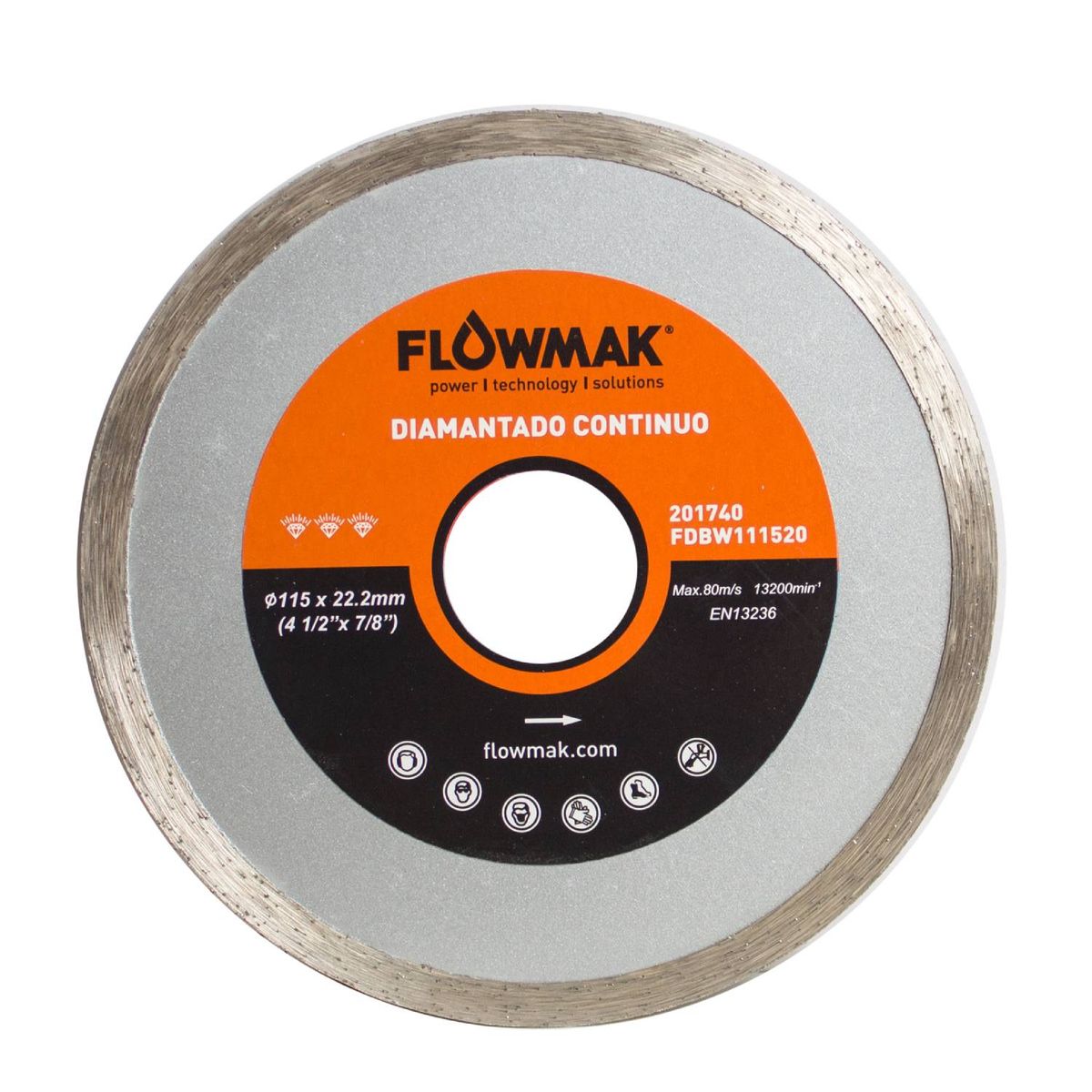 FLOWMAK - Disco diamantado 4.5" continuo Flowmak