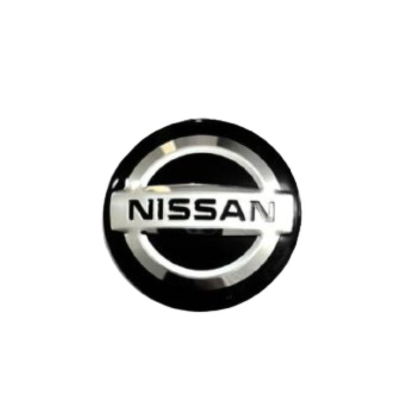 GENERICO - Tapa Centro Llanta Auto NISSAN 56mm Negra Logo Plata Unidad