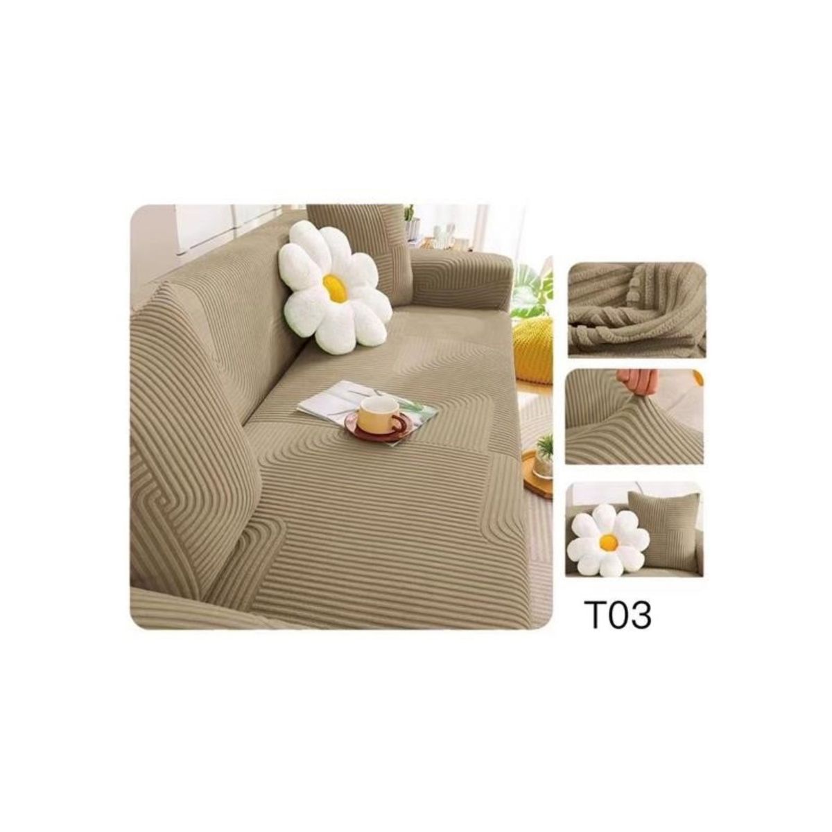 GENERICO - Funda de Sofá texturizada y elasticadas 2 CUERPO