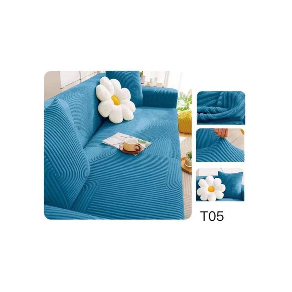 GENERICO - Funda de Sofá texturizada y elasticadas 2 CUERPO