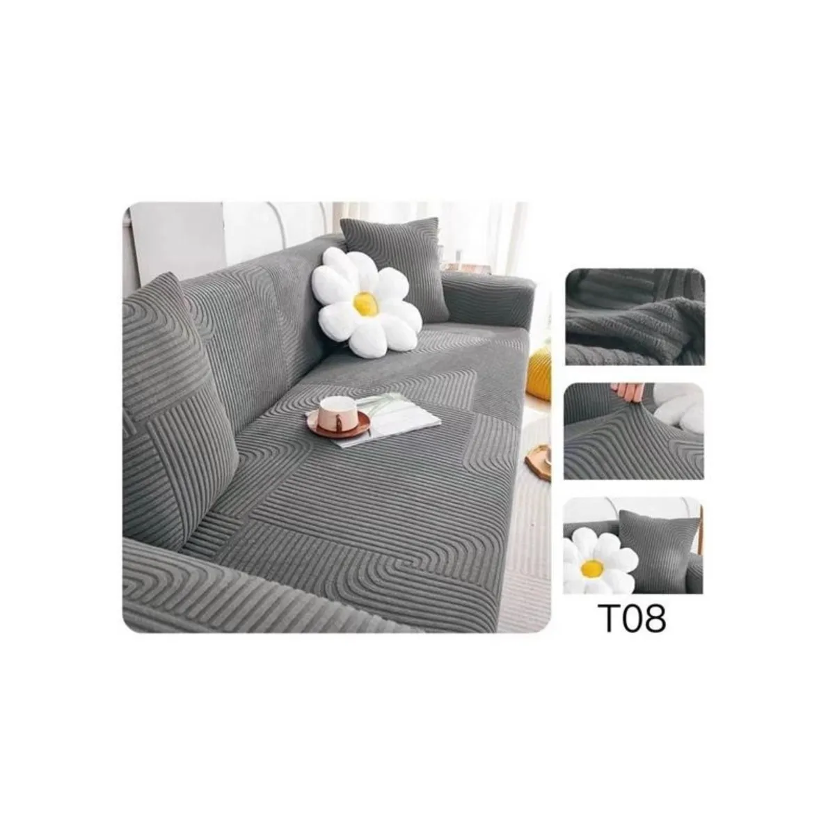 GENERICO - Funda de Sofá texturizada y elasticadas 2 CUERPO