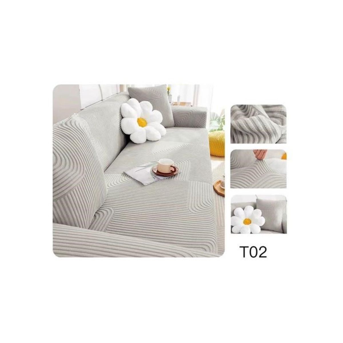 GENERICO - Funda de Sofá texturizada y elasticadas 2 CUERPO