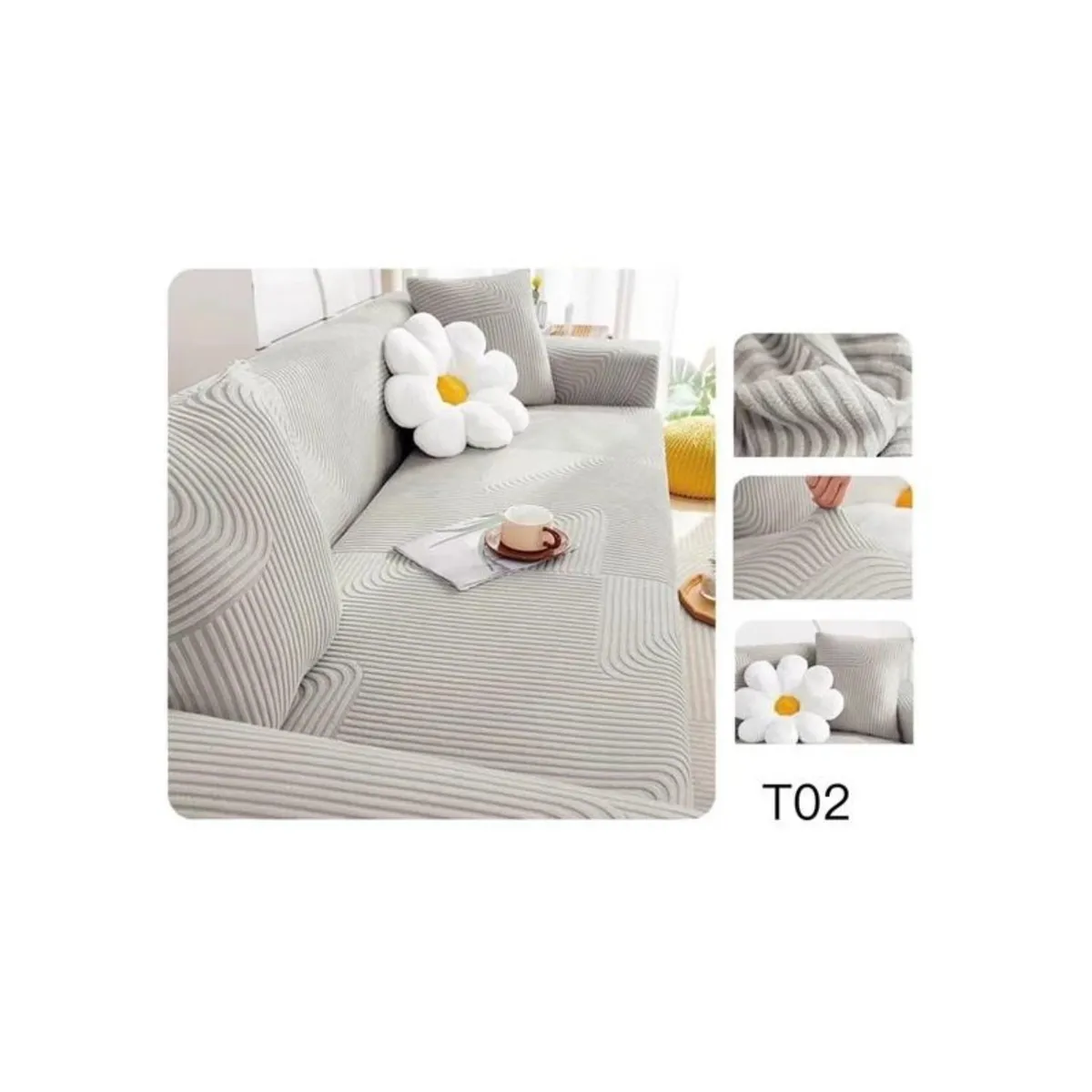 GENERICO - Funda de Sofá texturizada y elasticadas 2 CUERPO