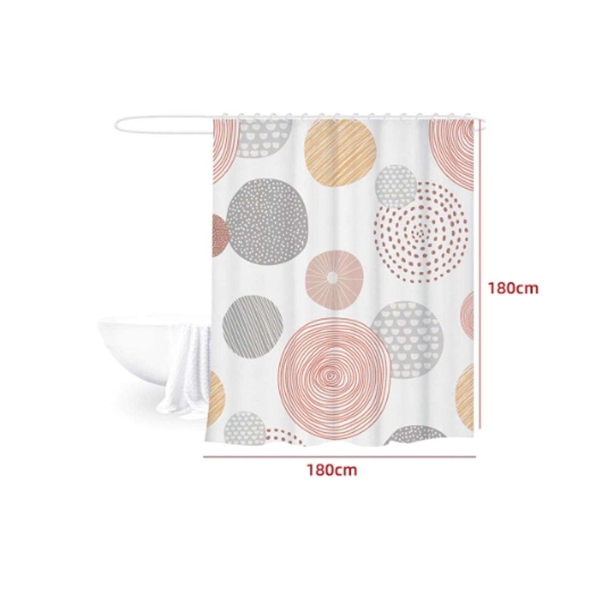 GENERICO - Cortina De Ducha Plastico Estampado Naranja 180X180CM