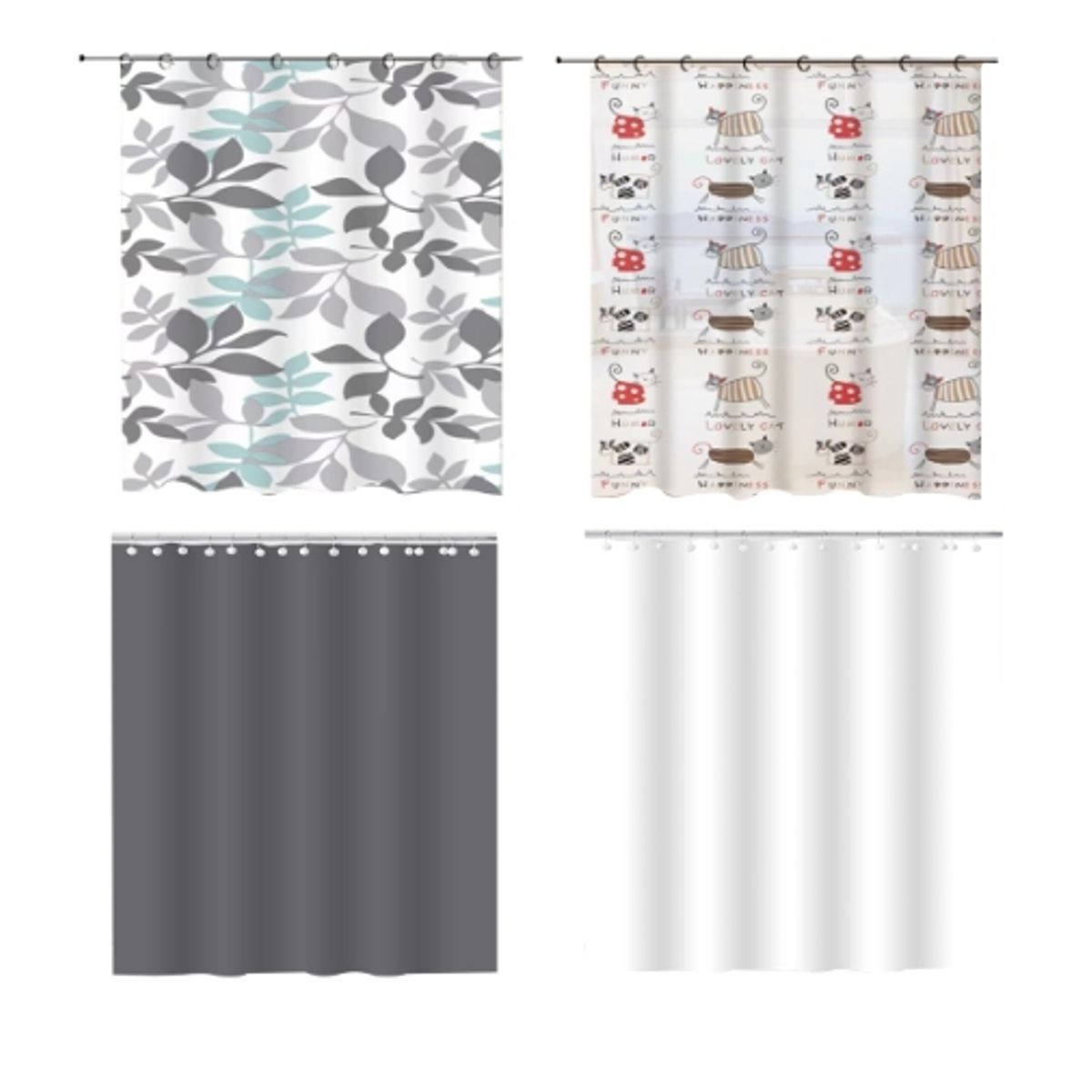 GENERICO - Cortina De Ducha Plastica Con Diseño 180X200CM