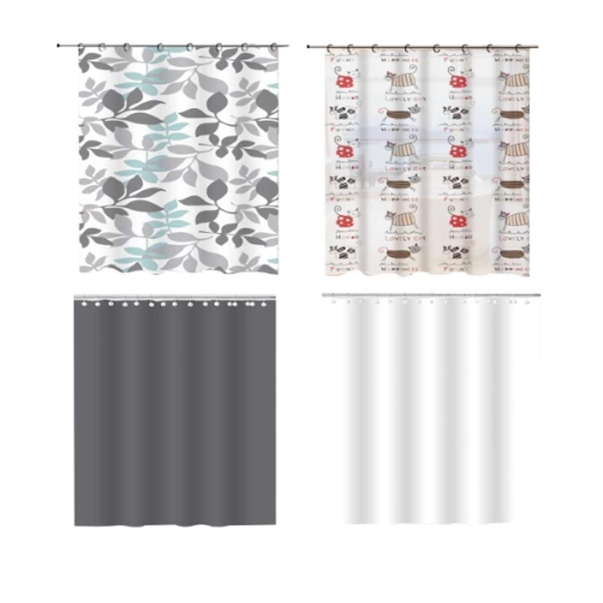 GENERICO - Cortina De Ducha Plastica Con Diseño 180X200CM