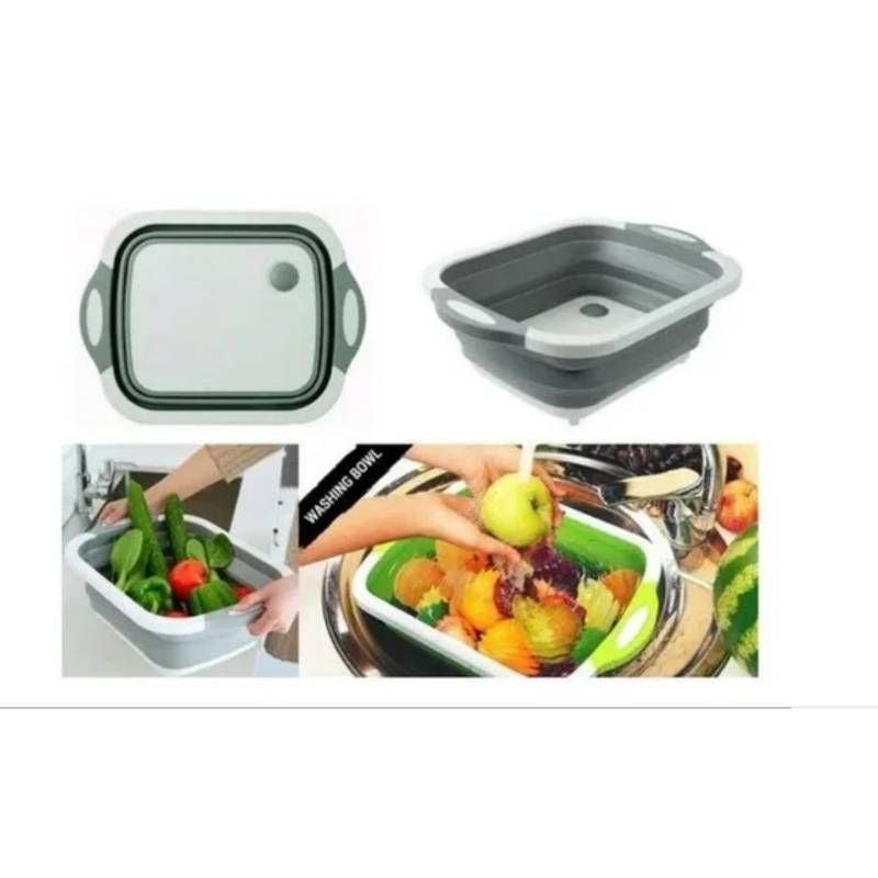 GENERICO - Cesta Plegable Con Drenaje De Cocina Tabla De Cortar Verdura