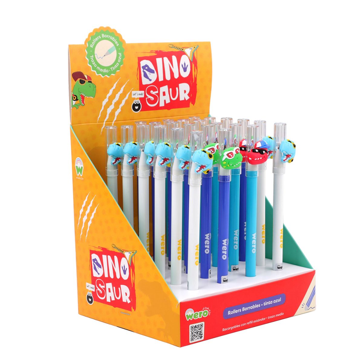 GENERICO - Lapiz Wero Azùl Borrables trazo medio Dinosaur x 24 Unid