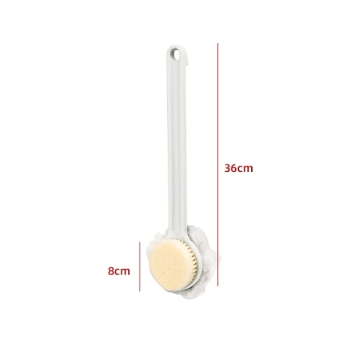 GENERICO - Cepillo De Ducha Exfoliador Corporal Doble Cara 36CM Blanco