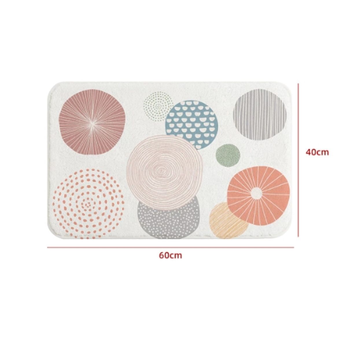 GENERICO - Alfombra Rectangular Estampado Colorido 40X60CM