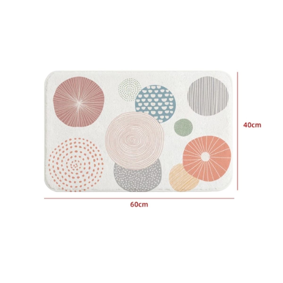 GENERICO - Alfombra Rectangular Estampado Colorido 40X60CM