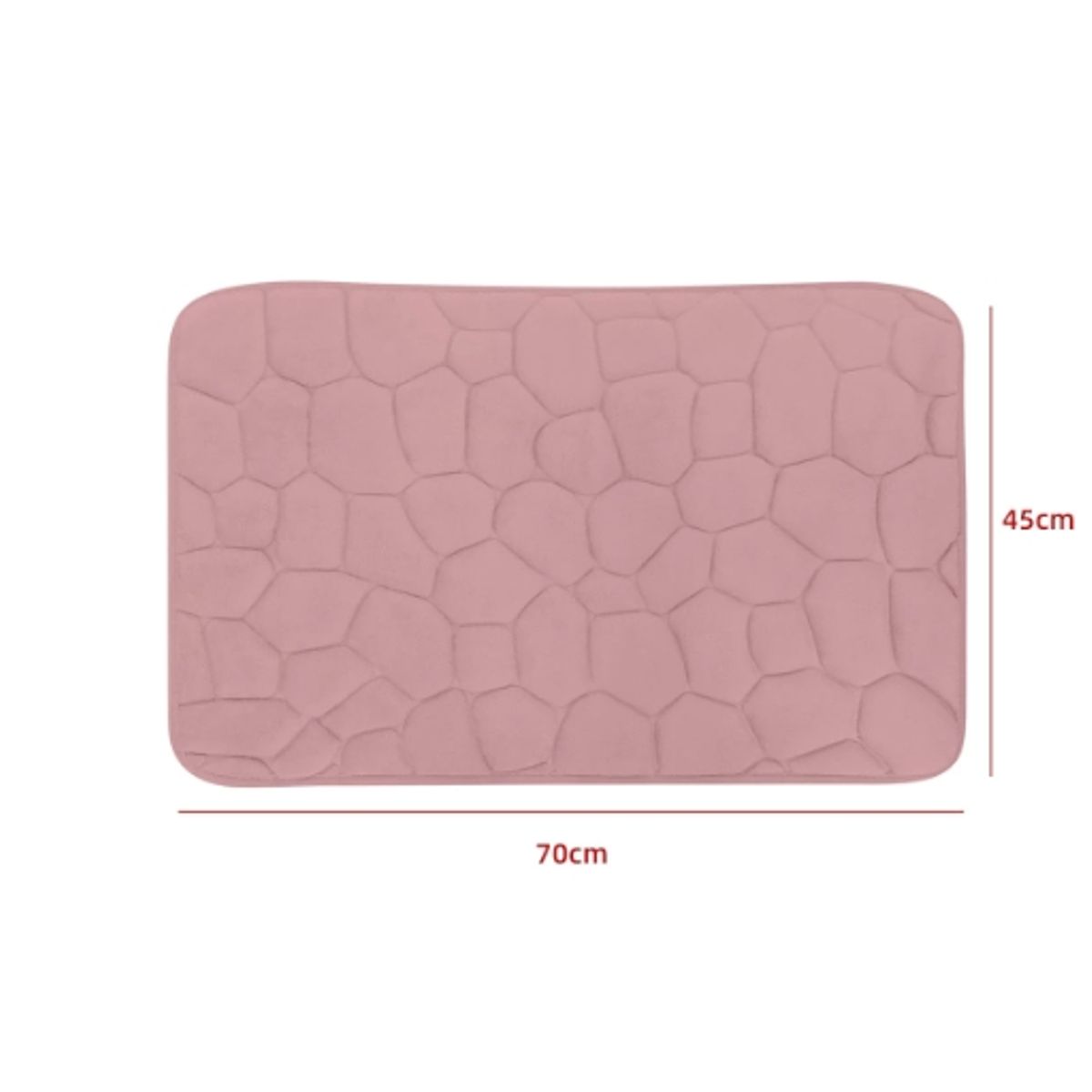 GENERICO - Alfombra De Baño Diseño Piedra Color Rosa 45X70CM