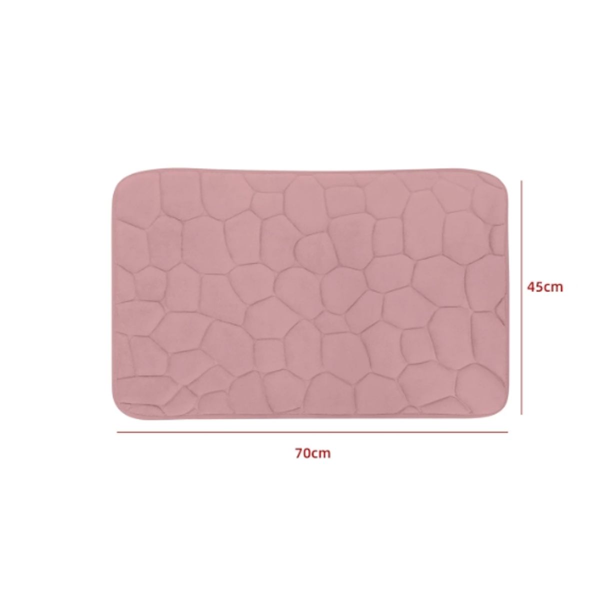 GENERICO - Alfombra De Baño Diseño Piedra Color Rosa 45X70CM