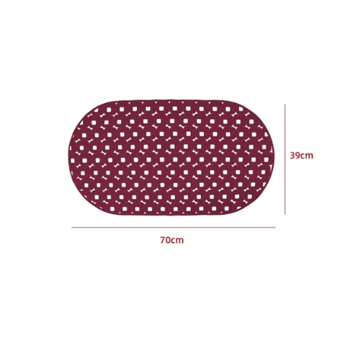 GENERICO - Alfombra Antideslizante De Ducha Burdeo 70X39CM