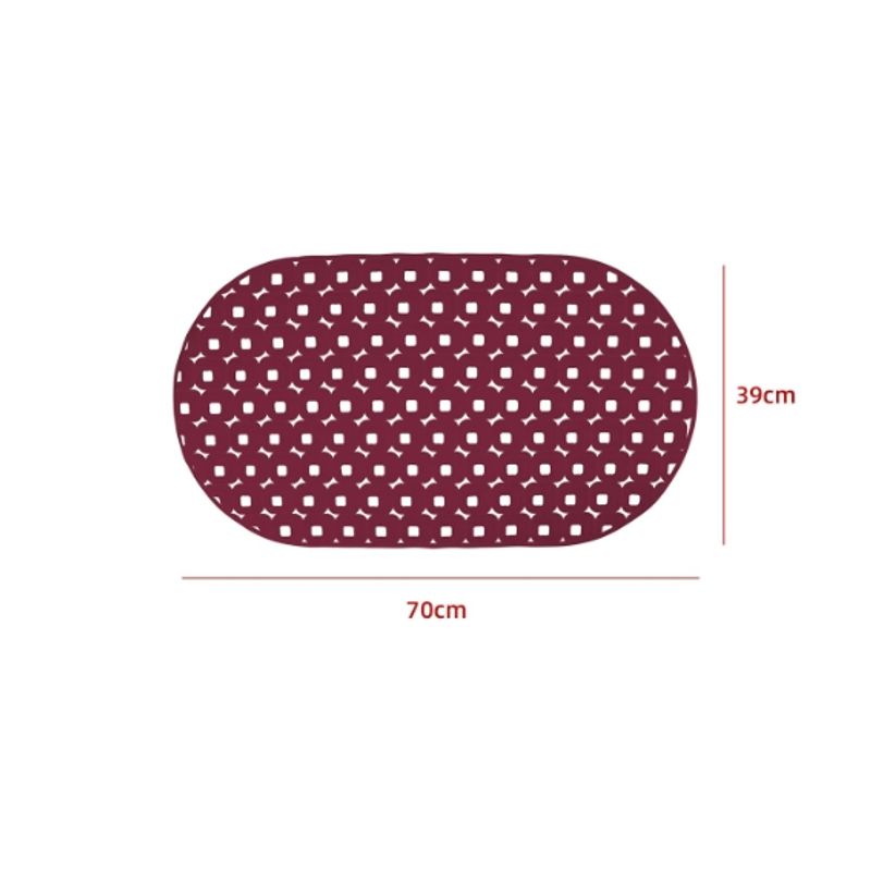 GENERICO - Alfombra Antideslizante De Ducha Burdeo 70X39CM