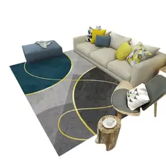 GENERICO - ALFOMBRA PARA LIVING lineas dorada 3D 200X240CM WYM