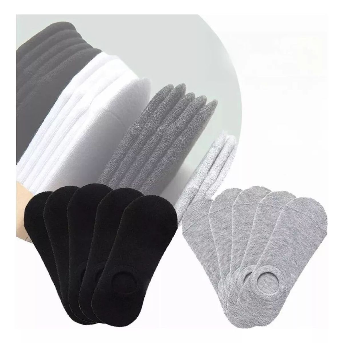 KUANGYE - Pack 10 Pares Calcetines Invisibles Cortos Algodón