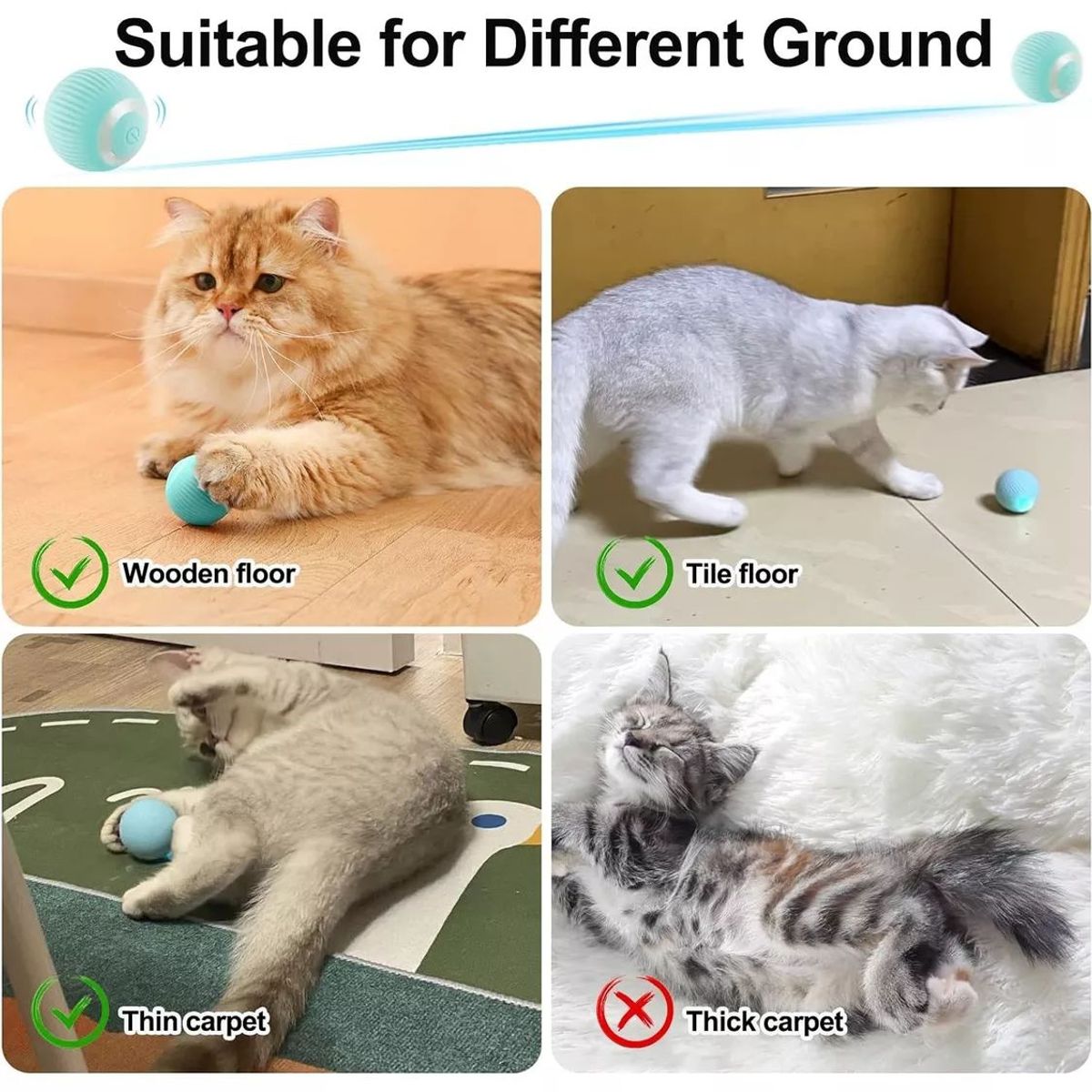KUANGYE - Pelota Inteligente Para Gatos Juguete Interactivo Automático