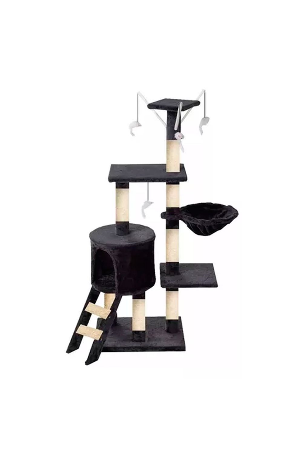 Árbol Para Gatos WilTec (Negro) 170 Cm – 3 Plataformas De Sisal Resistente: El Rascador Definitivo