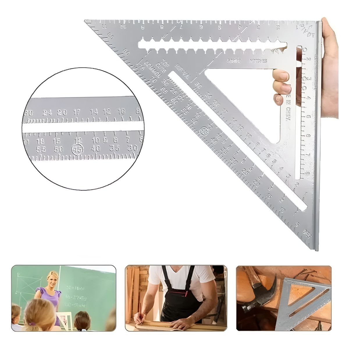 GENERICO - Escuadra Rapida 12 Pulgadas Triangular Carpinteria