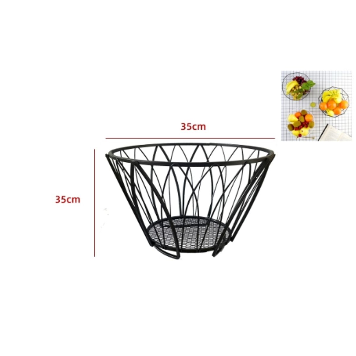 GENERICO - Frutero Metal Color Negro 35X35X11CM