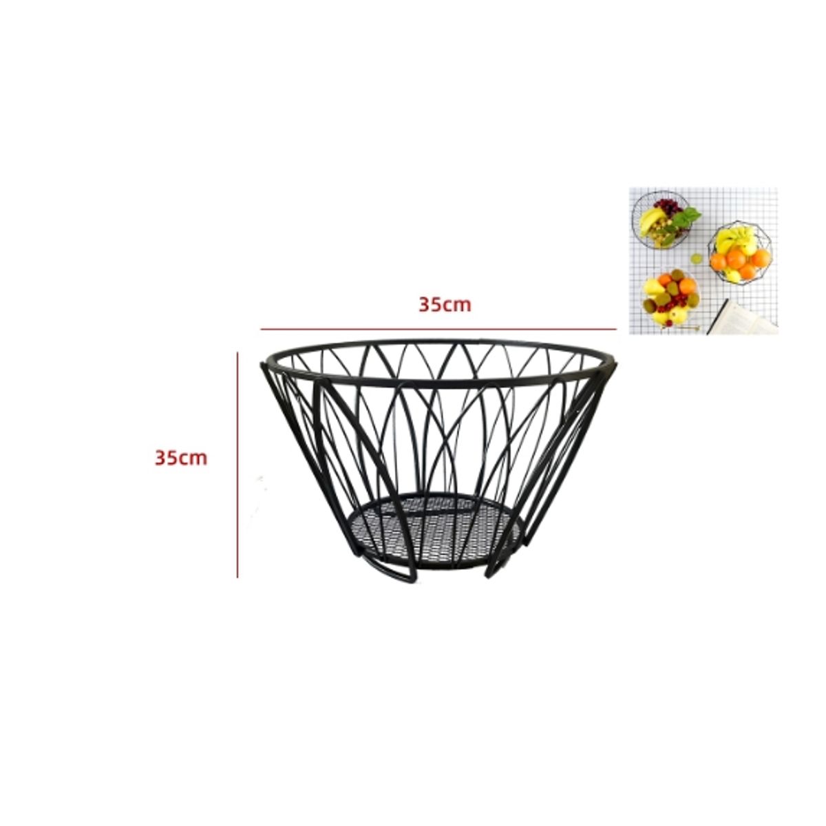 GENERICO - Frutero Metal Color Negro 35X35X11CM