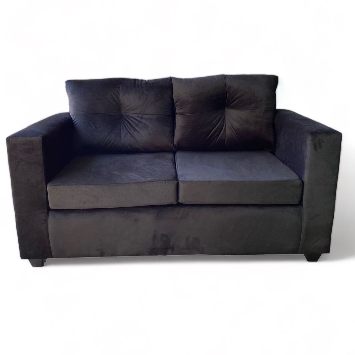 GENERICO - Sofa 2 Cuerpos Bilbao Felpa Negro