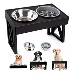 GENERICO - Comedero Bebedero Ajustable Para Mascotas Cuencos Elevados