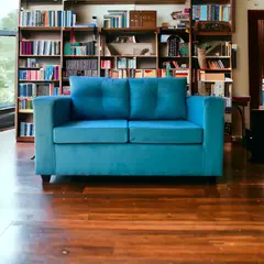 GENERICO - Sofa 2 Cuerpos Bilbao Felpa Turquesa