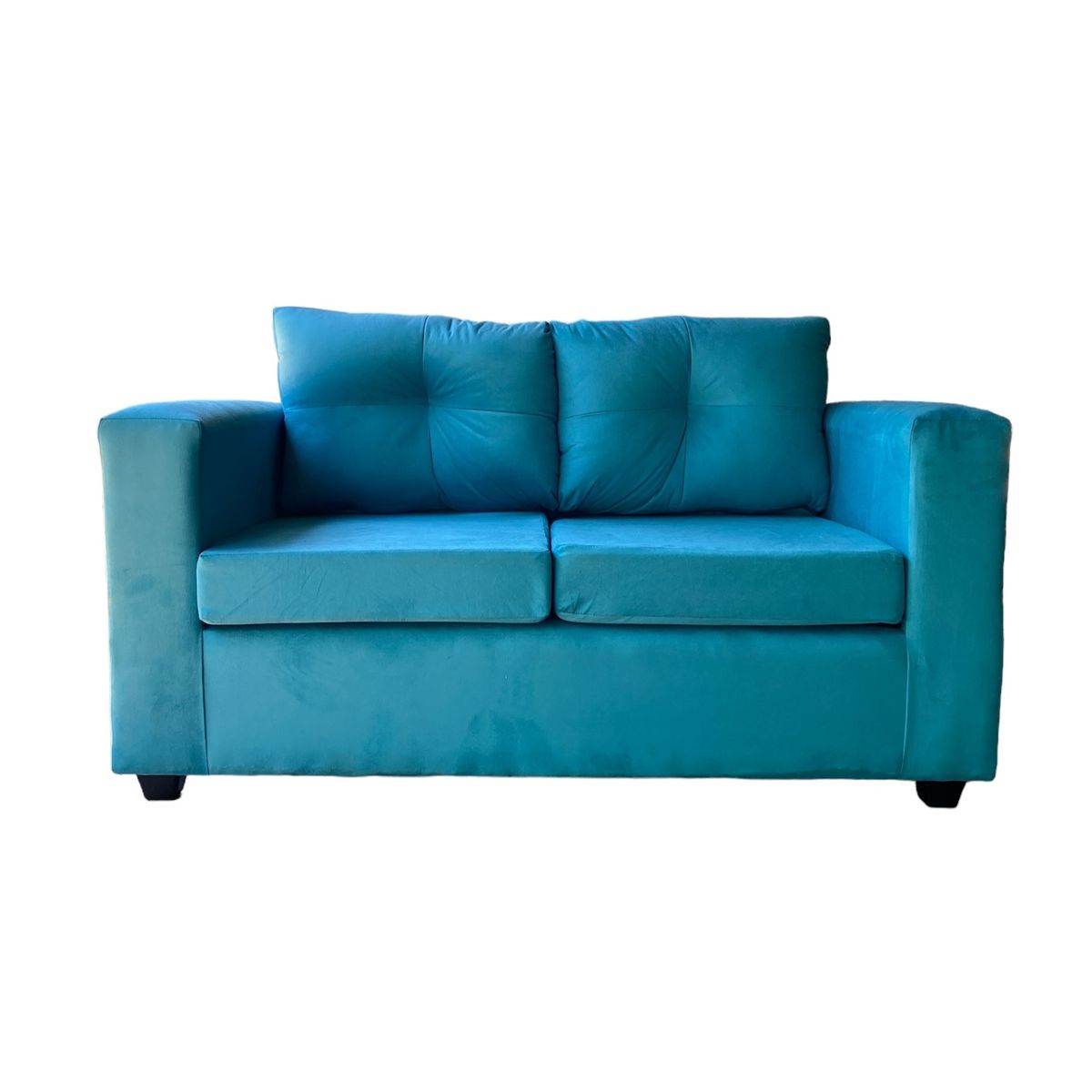 GENERICO - Sofa 2 Cuerpos Bilbao Felpa Turquesa
